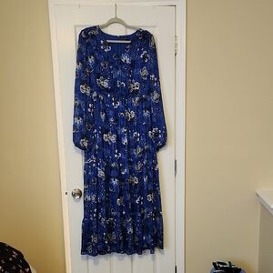 Lane Bryant Royal Blue Floral Maxi Dress